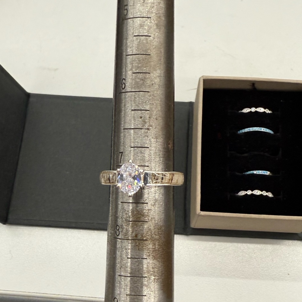 Antler Rings The Magnolia Springs Set. Lab Made Diamond ,Silver 925 ,Turquoise - Picture 10 of 13